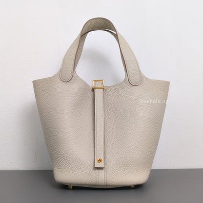 Hermes Picotin Lock 18 Beton Taurillon Clemence Gold Hardware-front1
