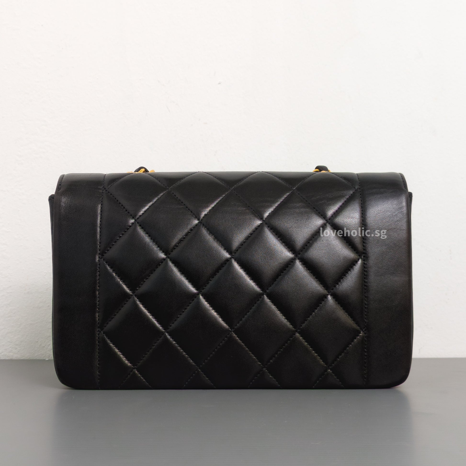 Chanel Diana Small | Black Lambskin 24K Gold Hardware-back