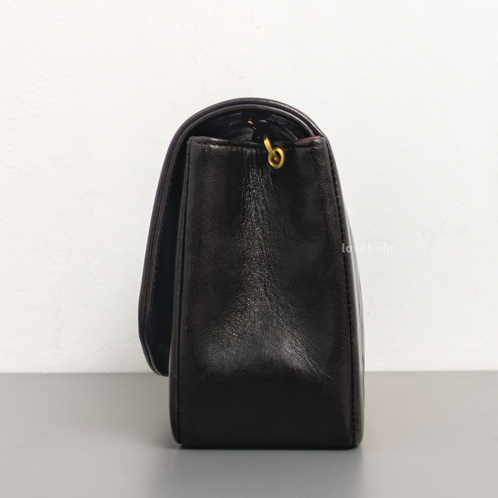 Chanel Diana Small | Black Lambskin 24K Gold Hardware-side