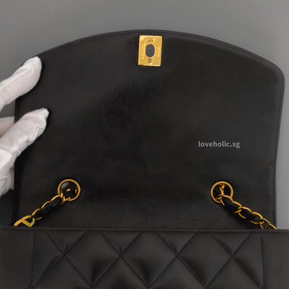 Chanel Diana Small | Black Lambskin 24K Gold Hardware-details