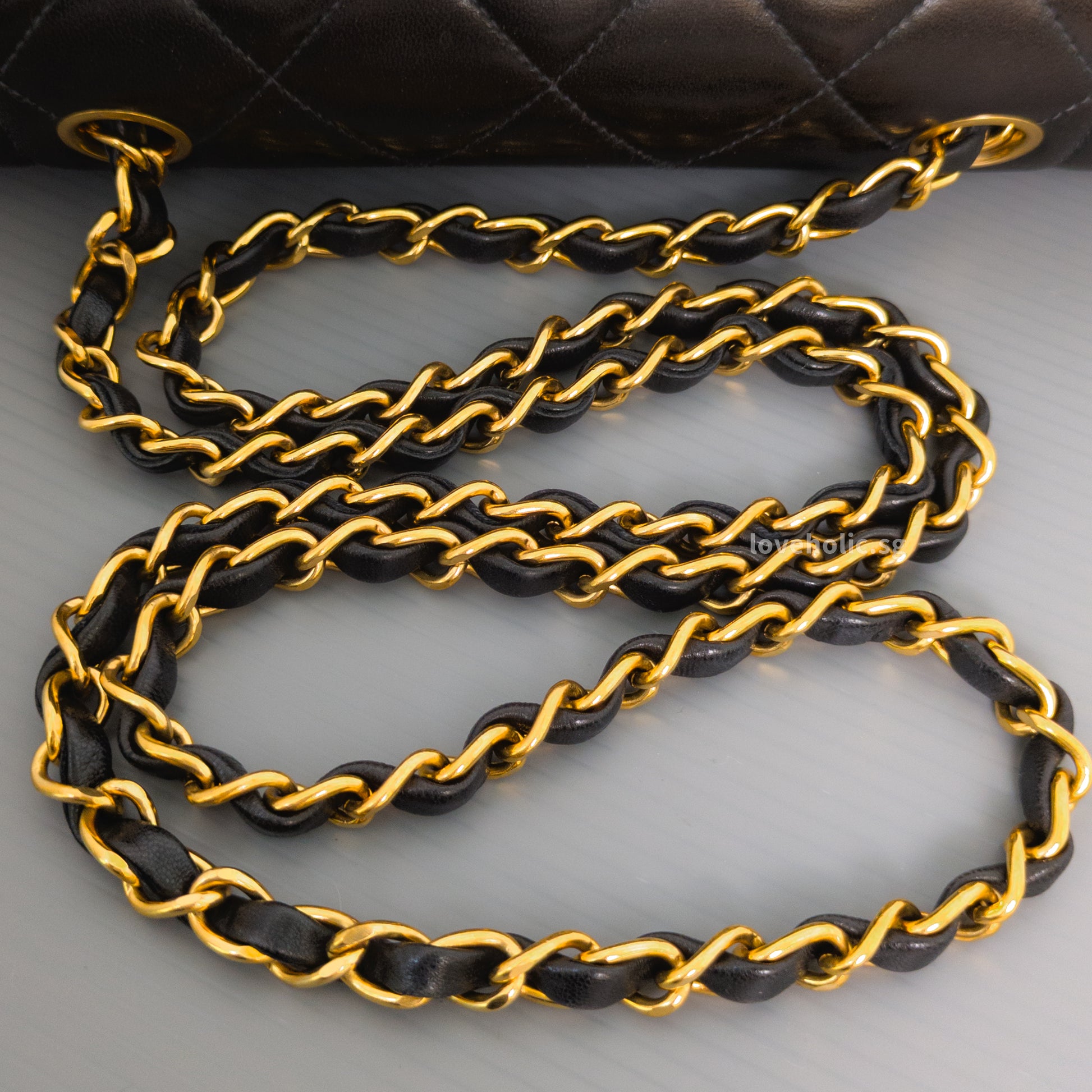 Chanel Diana Small | Black Lambskin 24K Gold Hardware-details