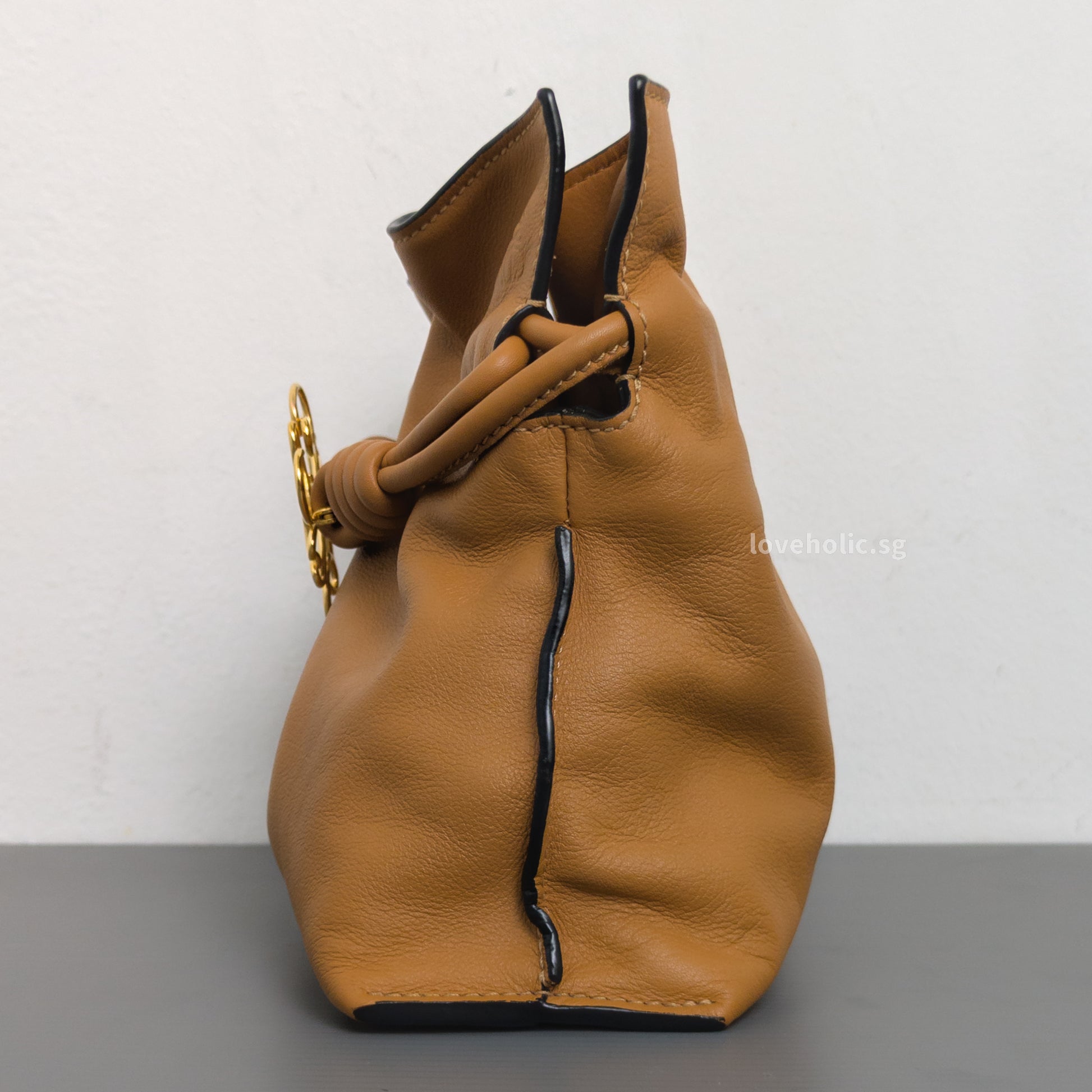 Loewe Flamenco Mini | Warm Desert Calfskin Gold Hardware-details