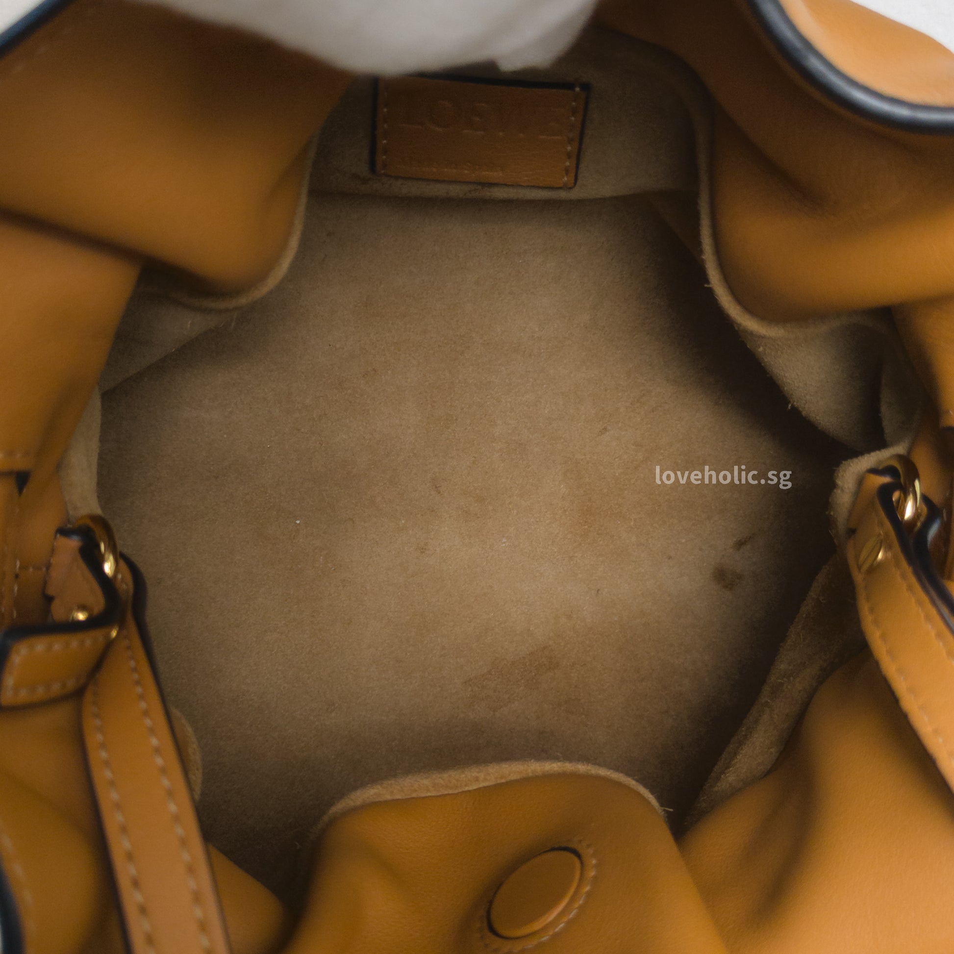 Loewe Flamenco Mini | Warm Desert Calfskin Gold Hardware-details