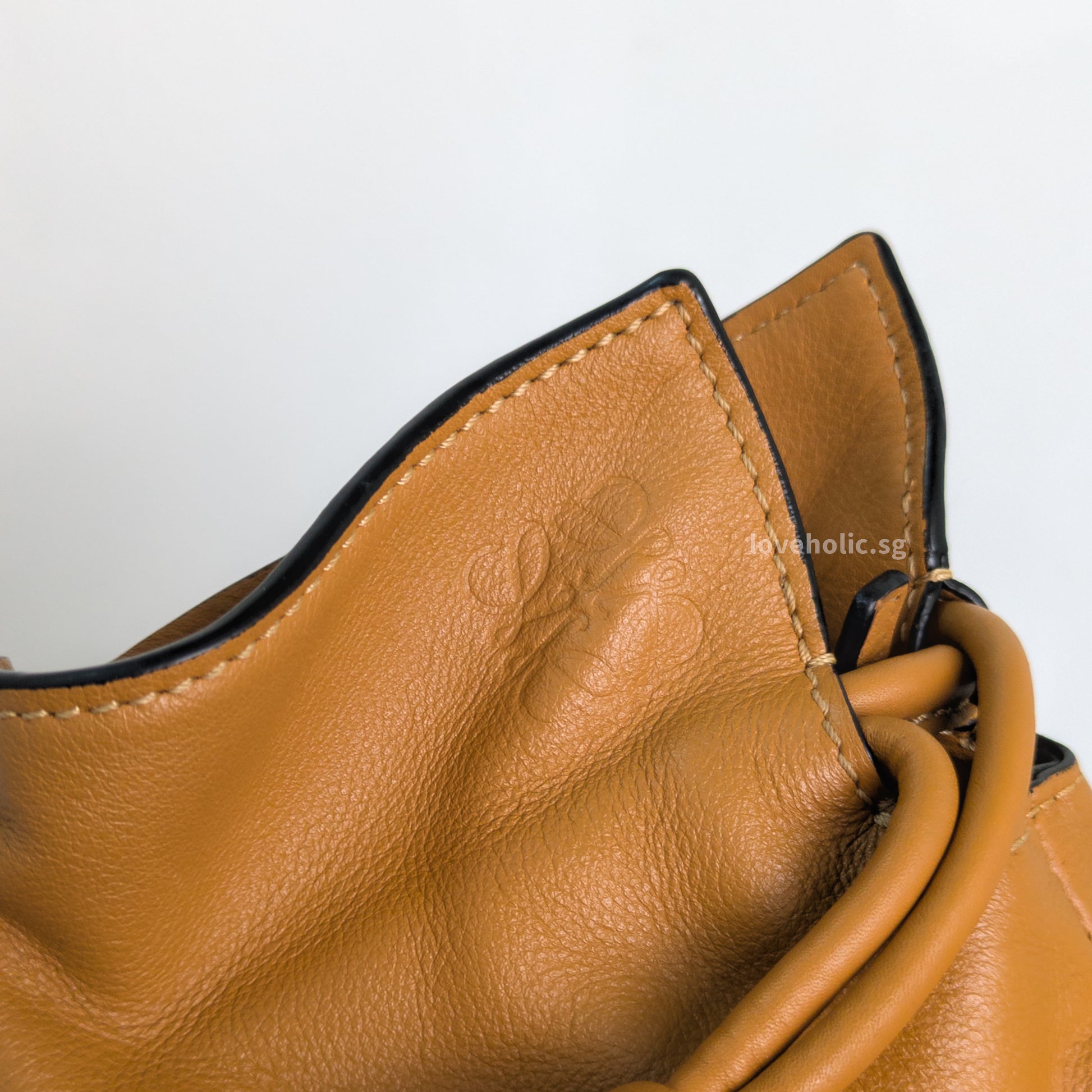 Loewe Flamenco Mini | Warm Desert Calfskin Gold Hardware-details