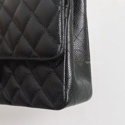 Chanel Classic Flap Medium | Black Caviar Gold Hardware-details