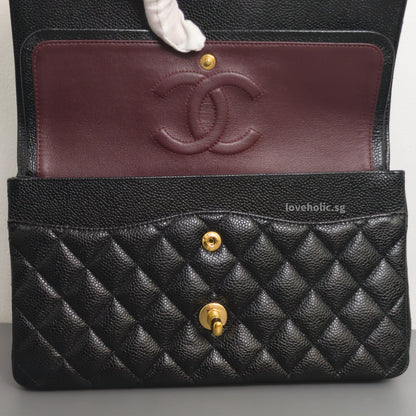 Chanel Classic Flap Medium | Black Caviar Gold Hardware-details