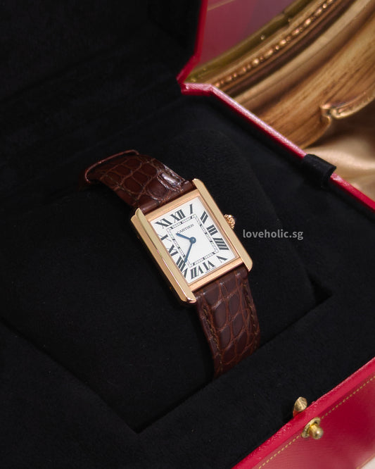 Cartier Tank Solo Small W5200024 | Steel & Rose Gold with leather strap -front