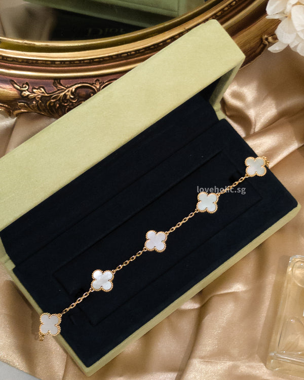 Van Cleef & Arpels VCA Vintage Alhambra Bracelet Mother Of Pearl 18K Gold-front
