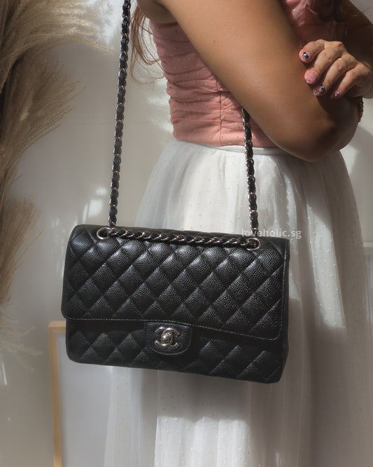 Chanel Classic Flap Medium | Black Caviar Silver Hardware-model
