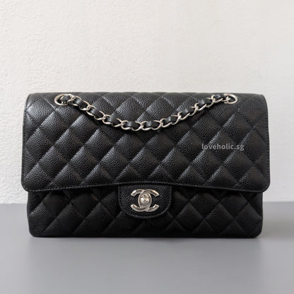 Chanel Classic Flap Medium | Black Caviar Silver Hardware-front1