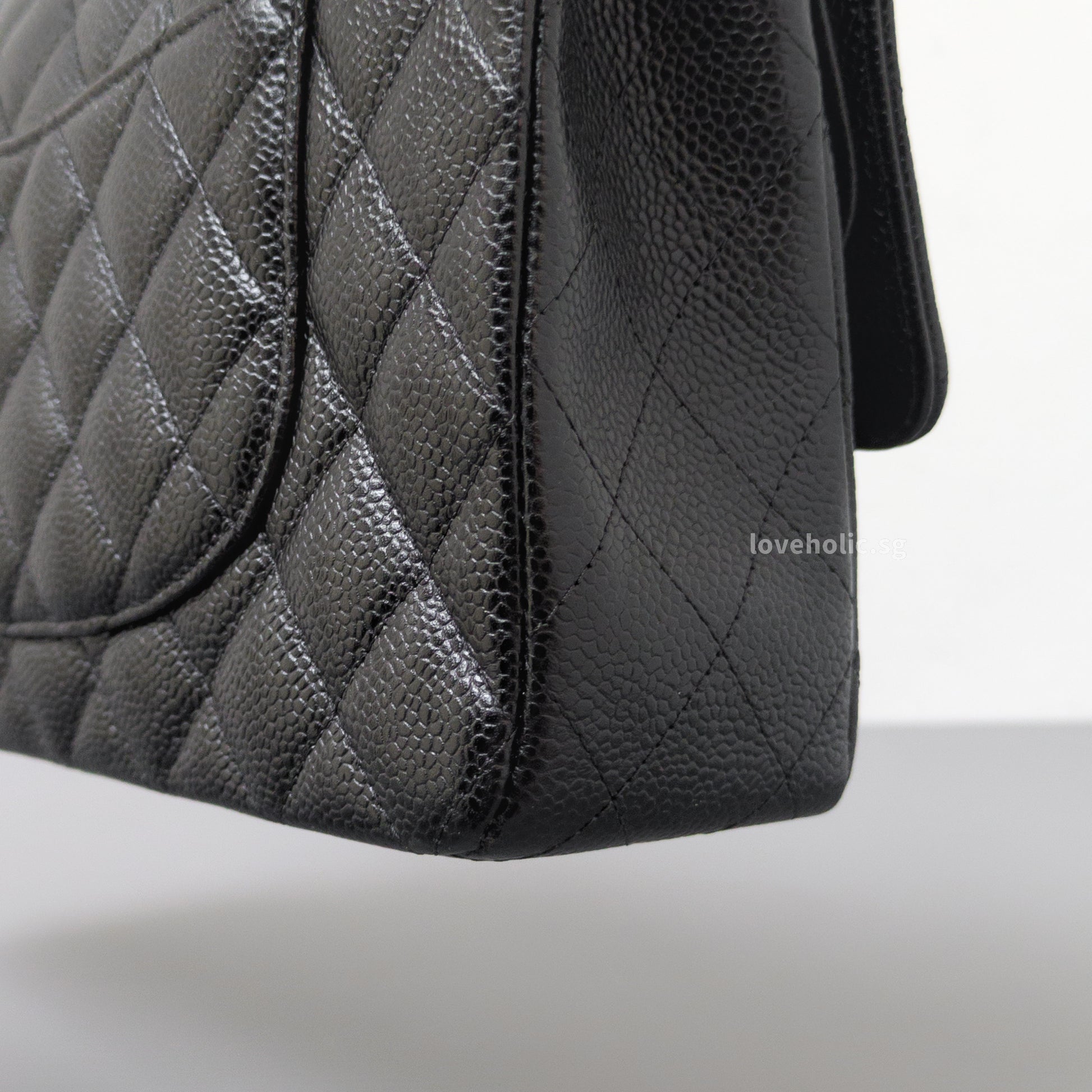 Chanel Classic Flap Medium | Black Caviar Silver Hardware-details