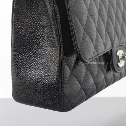 Chanel Classic Flap Medium | Black Caviar Silver Hardware-details