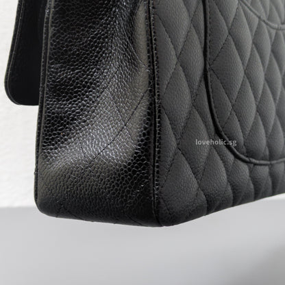 Chanel Classic Flap Medium | Black Caviar Silver Hardware-details