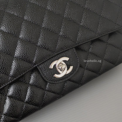 Chanel Classic Flap Medium | Black Caviar Silver Hardware-details