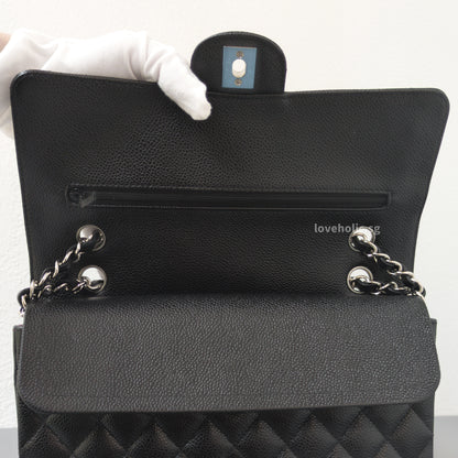 Chanel Classic Flap Medium | Black Caviar Silver Hardware-details