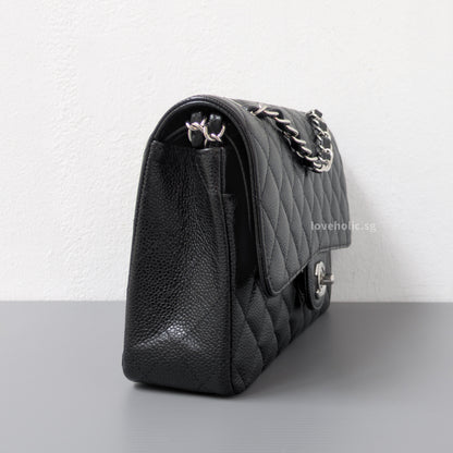 Chanel Classic Flap Medium | Black Caviar Silver Hardware-details