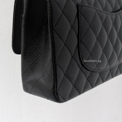 Chanel Classic Flap Medium | Black Caviar Silver Hardware-details