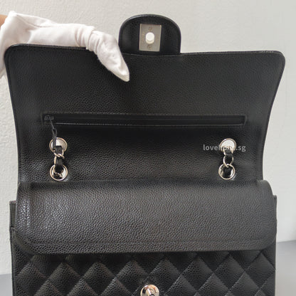 Chanel Classic Flap Medium | Black Caviar Silver Hardware-details