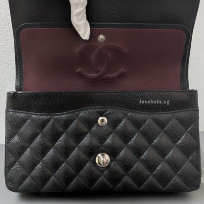 Chanel Classic Flap Medium | Black Caviar Silver Hardware-details