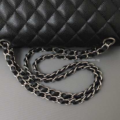 Chanel Classic Flap Medium | Black Caviar Silver Hardware-details