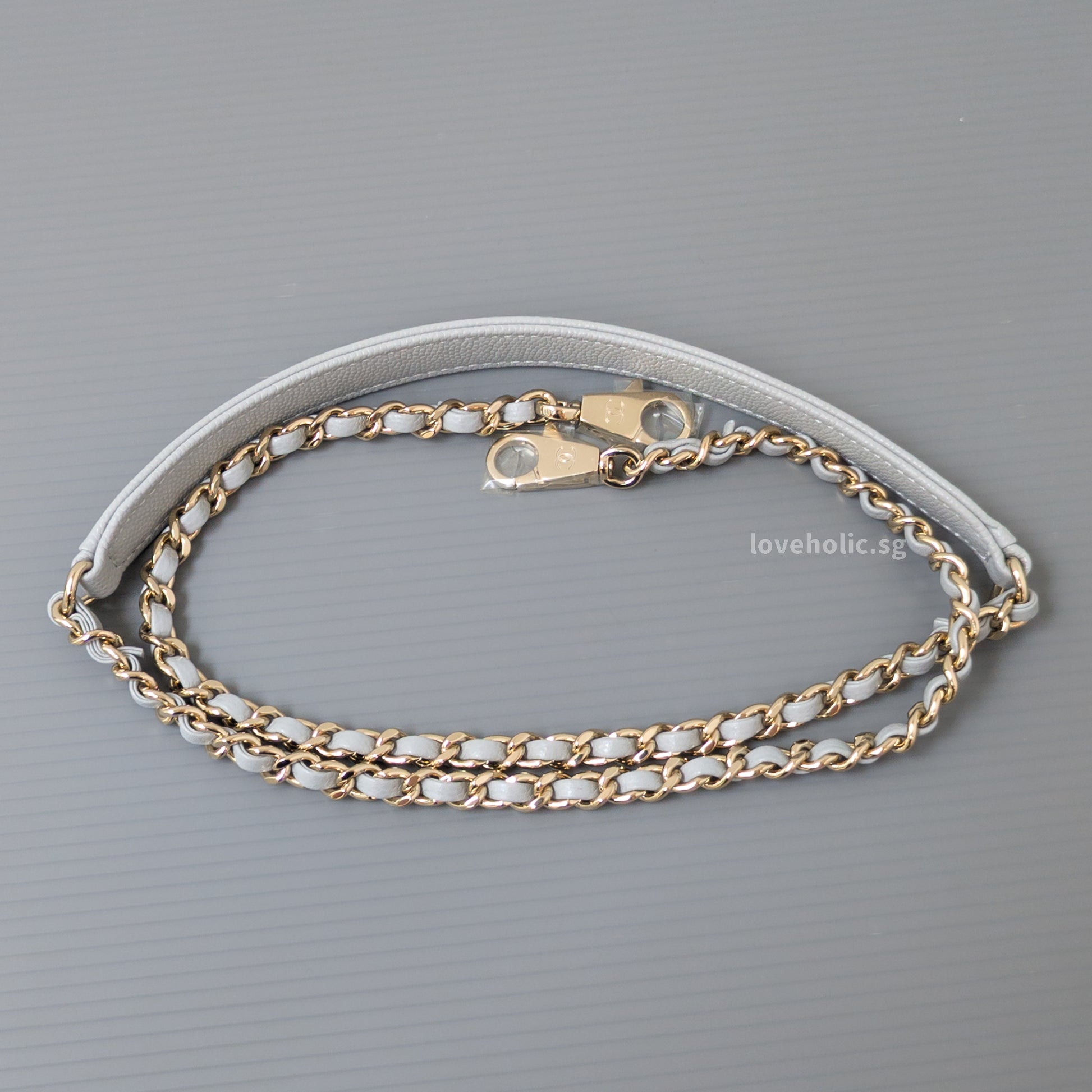 Chanel Coco Handle Small | 24K Grey Caviar Light Gold Hardware-details