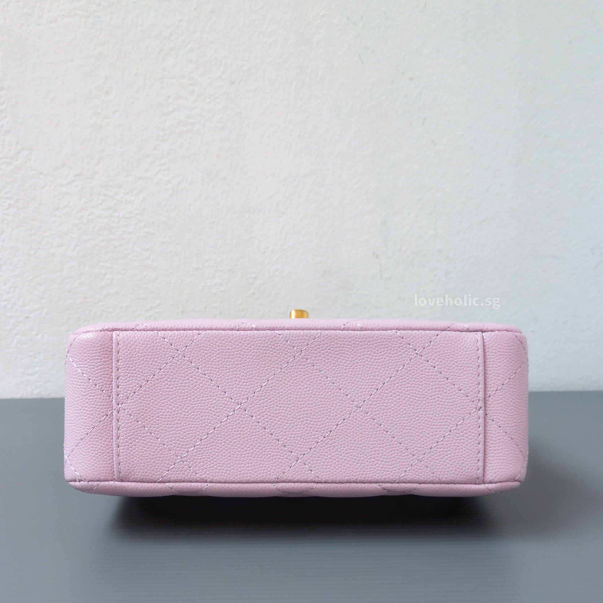 Chanel Seasonal Top Handle Flap Bag 24S Light Pink/Purple Caviar Gold Hardware-details
