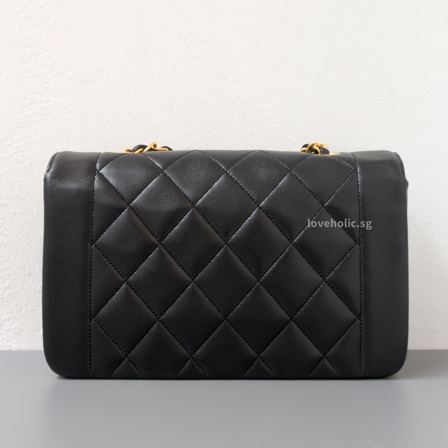 Chanel Diana Small | Black Lambskin 24K Gold Hardware-back