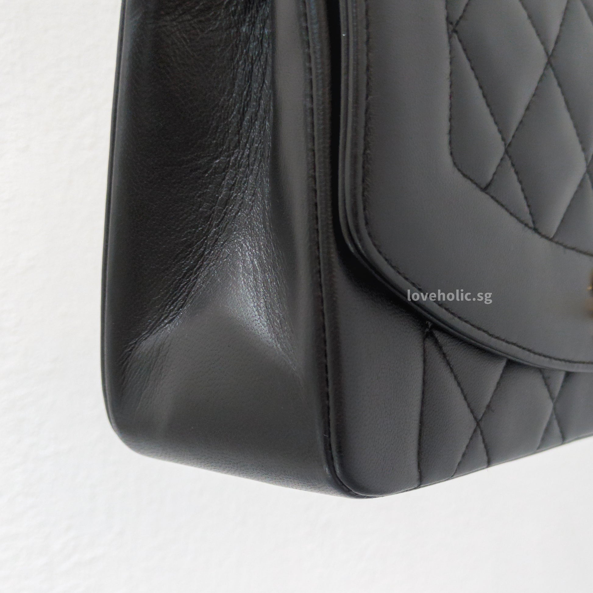 Chanel Diana Small | Black Lambskin 24K Gold Hardware-details
