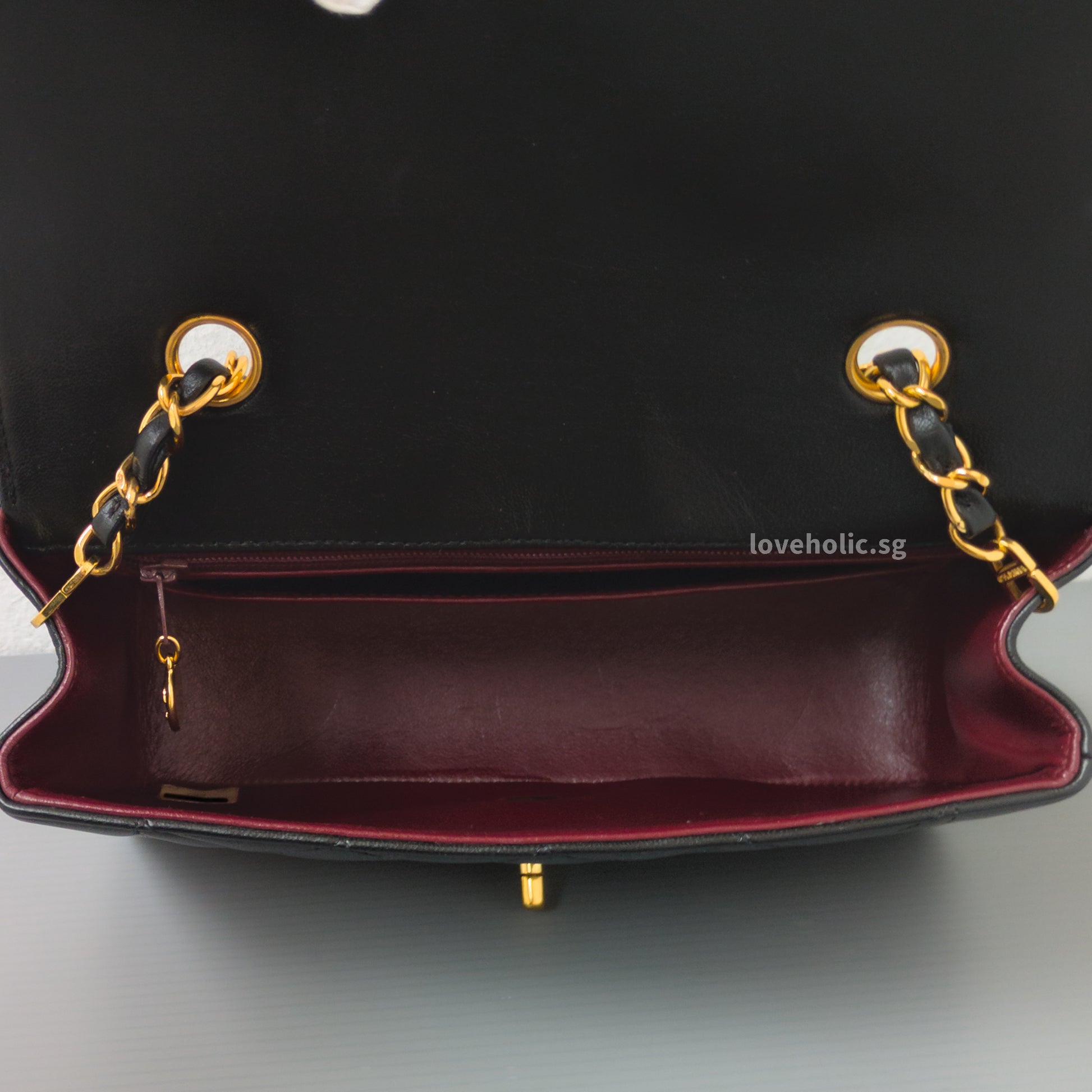 Chanel Diana Small | Black Lambskin 24K Gold Hardware-details