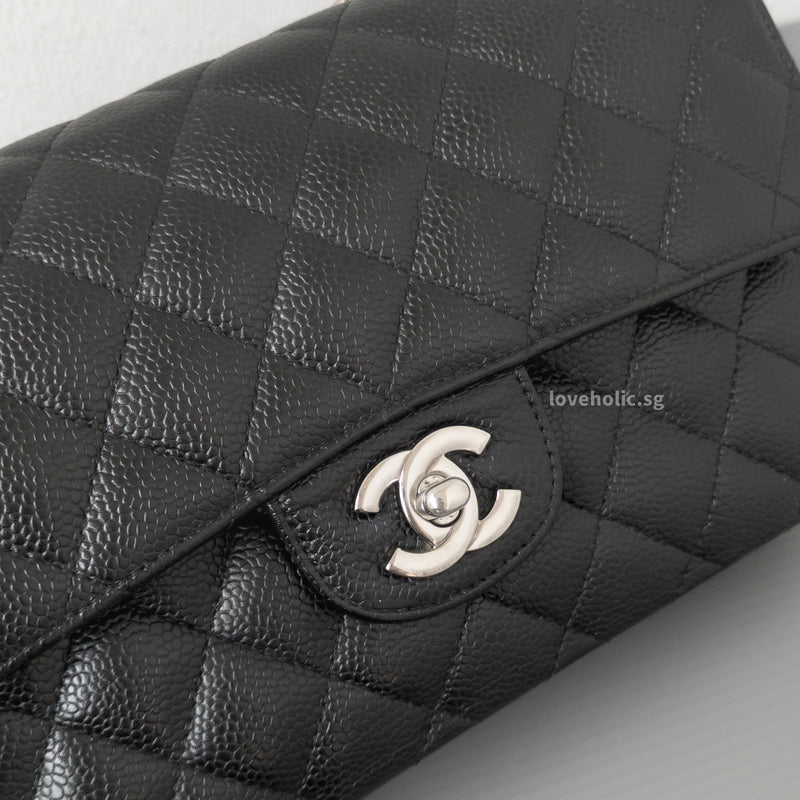 Chanel Classic Flap Small | Black Caviar Silver Hardware-details