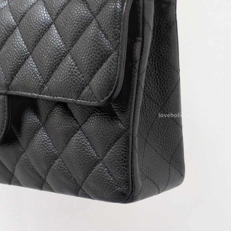 Chanel Classic Flap Small | Black Caviar Silver Hardware-details
