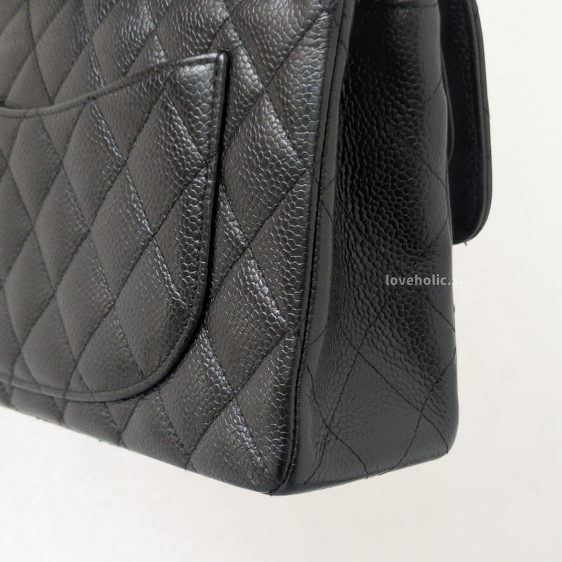 Chanel Classic Flap Small | Black Caviar Silver Hardware-details