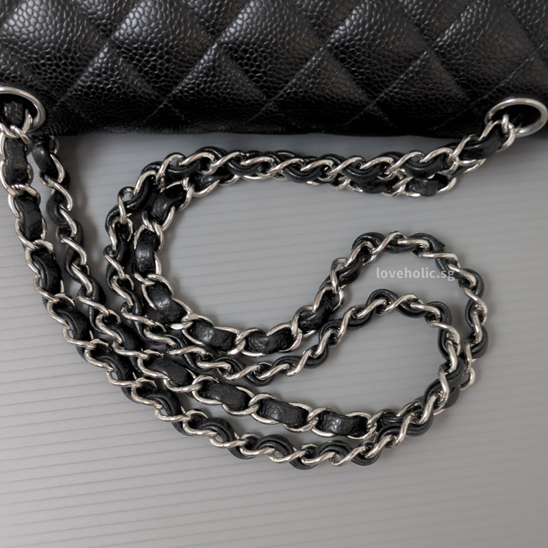 Chanel Classic Flap Small | Black Caviar Silver Hardware-details