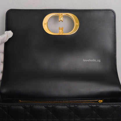 Dior Caro Medium | Black Calfskin Gold Hardware-details