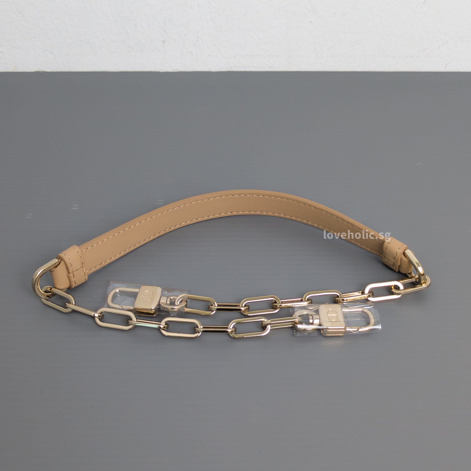 Dior Lady D-Joy Small | Biscuit Lambskin Light Gold Hardware-details