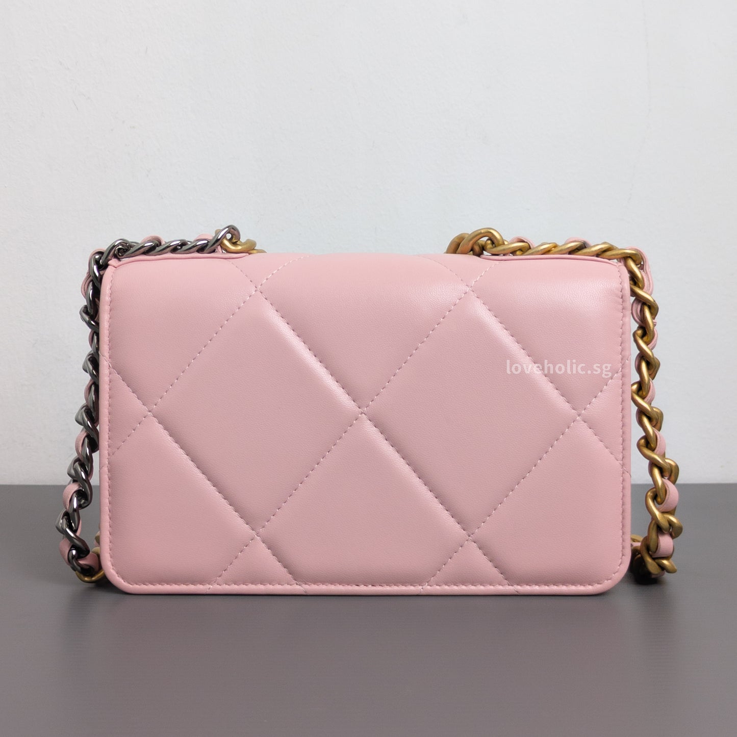 Chanel Chanel 19 Wallet on Chain | Pink Lambskin Multicolored Hardware-back