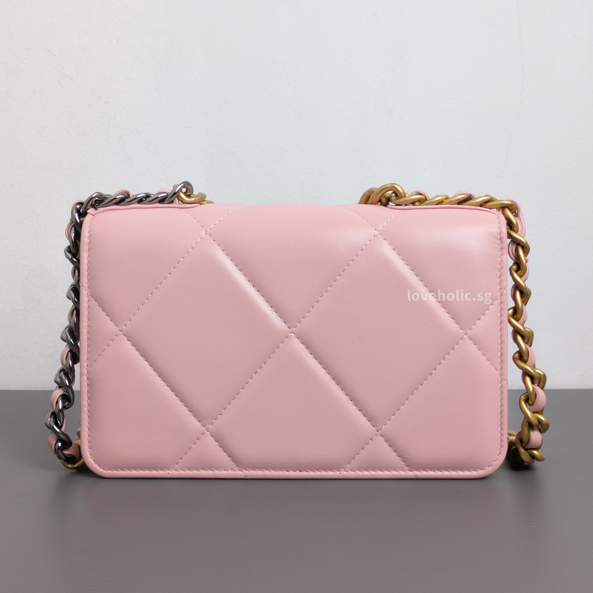Chanel Chanel 19 Wallet on Chain | Pink Lambskin Multicolored Hardware-back