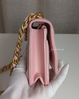 Chanel 19 Wallet on Chain | Pink Lambskin Multicolored Hardware
