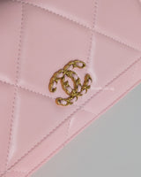 Chanel 19 Wallet on Chain | Pink Lambskin Multicolored Hardware
