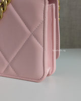 Chanel 19 Wallet on Chain | Pink Lambskin Multicolored Hardware