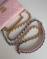 Chanel 19 Wallet on Chain | Pink Lambskin Multicolored Hardware