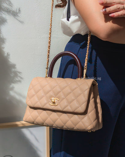 Chanel Coco Handle Small | Beige Caviar Gold Hardware-model