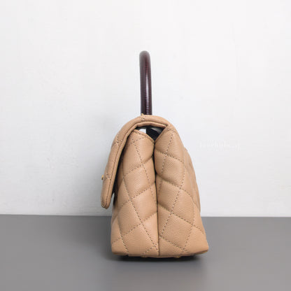 Chanel Coco Handle Small | Beige Caviar Gold Hardware-details