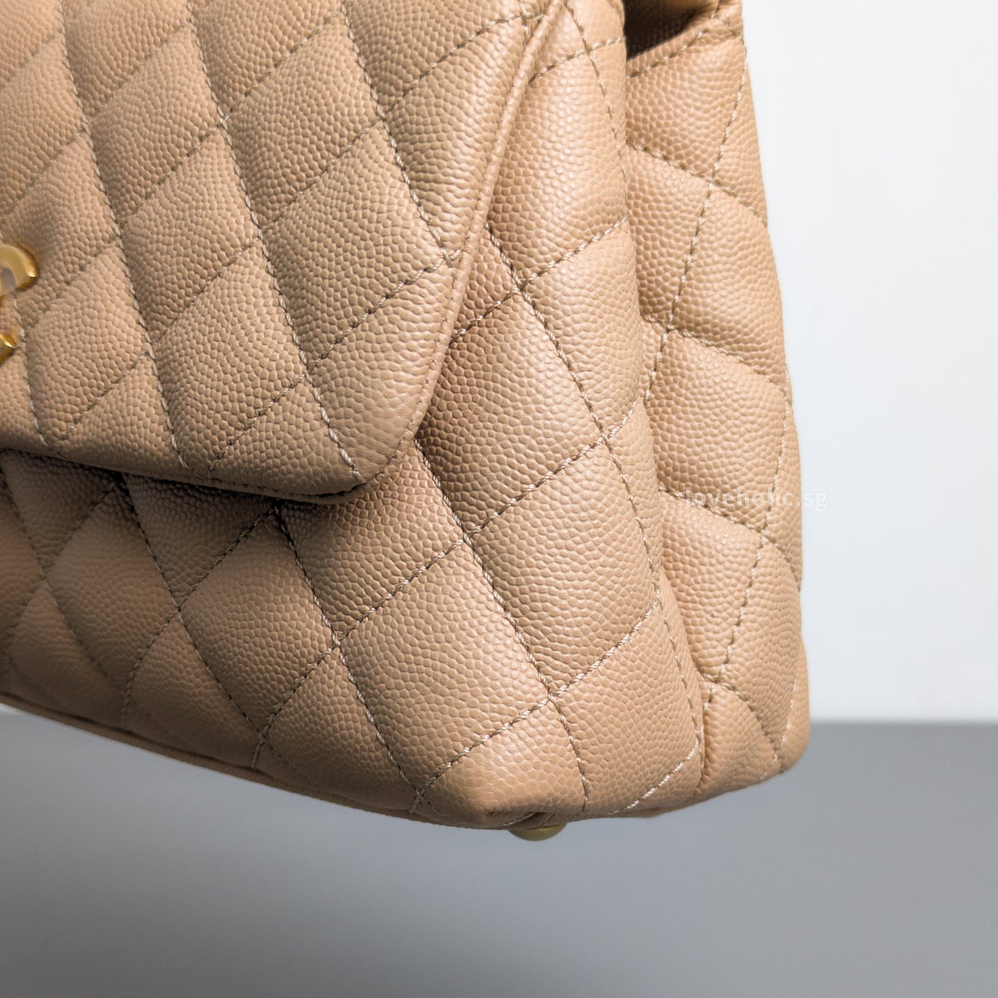 Chanel Coco Handle Small | Beige Caviar Gold Hardware-details