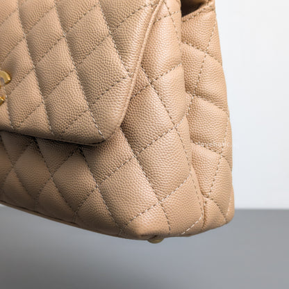 Chanel Coco Handle Small | Beige Caviar Gold Hardware-details