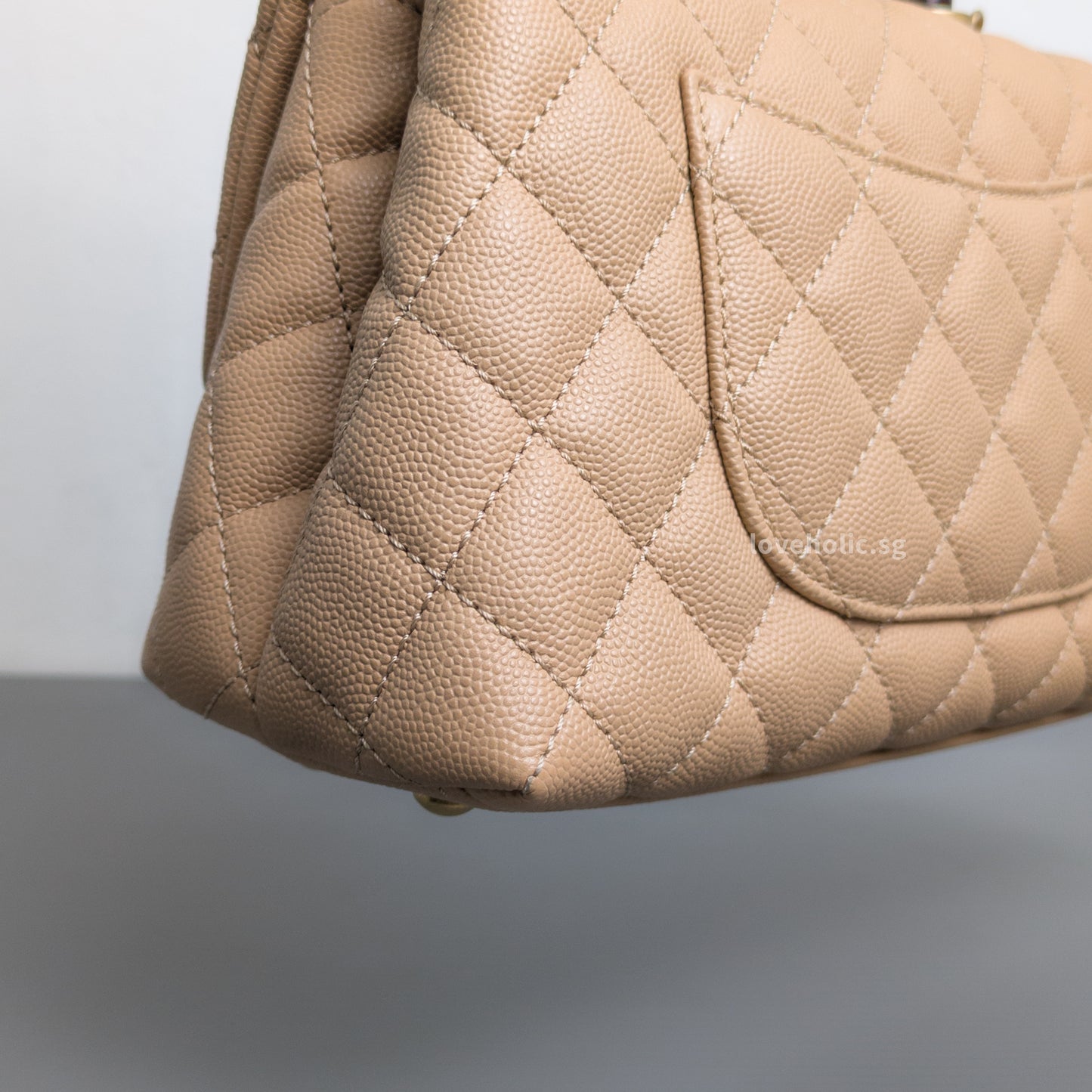 Chanel Coco Handle Small | Beige Caviar Gold Hardware-details