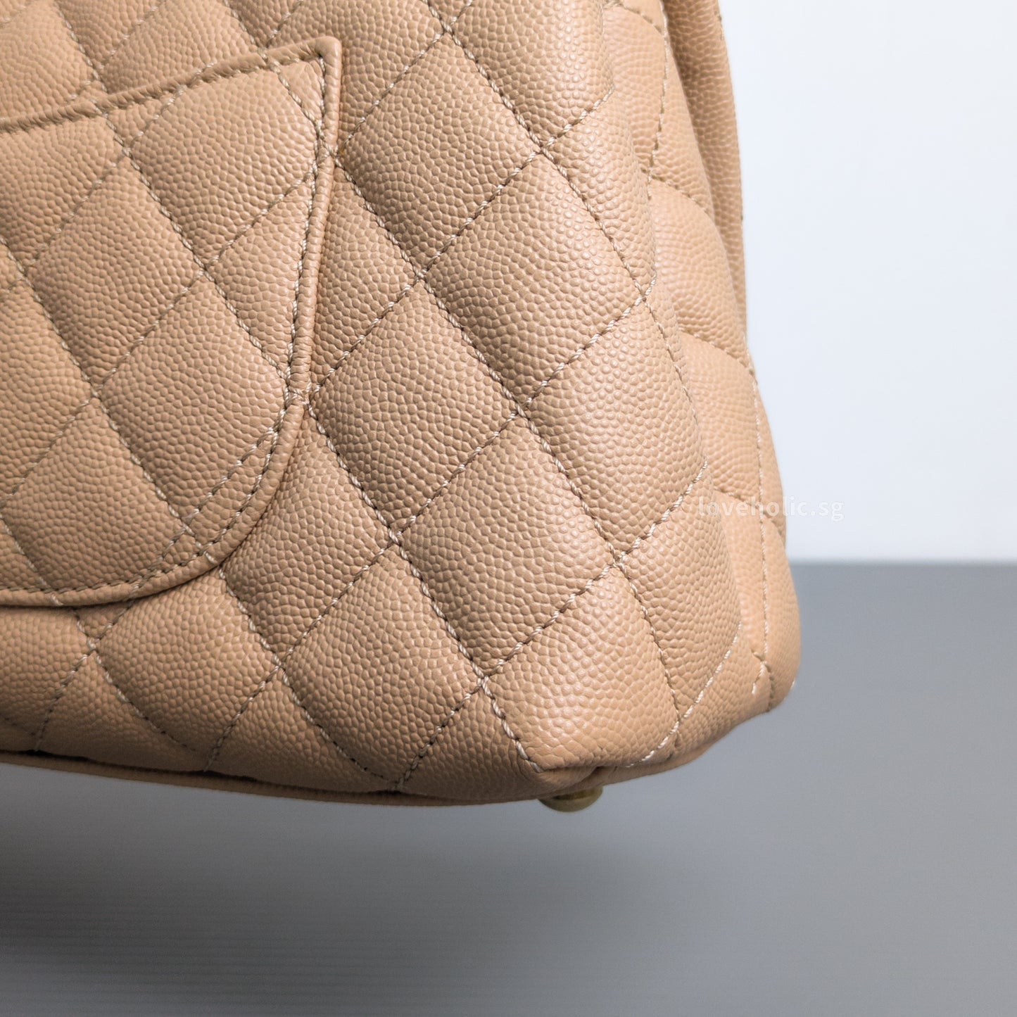 Chanel Coco Handle Small | Beige Caviar Gold Hardware-details