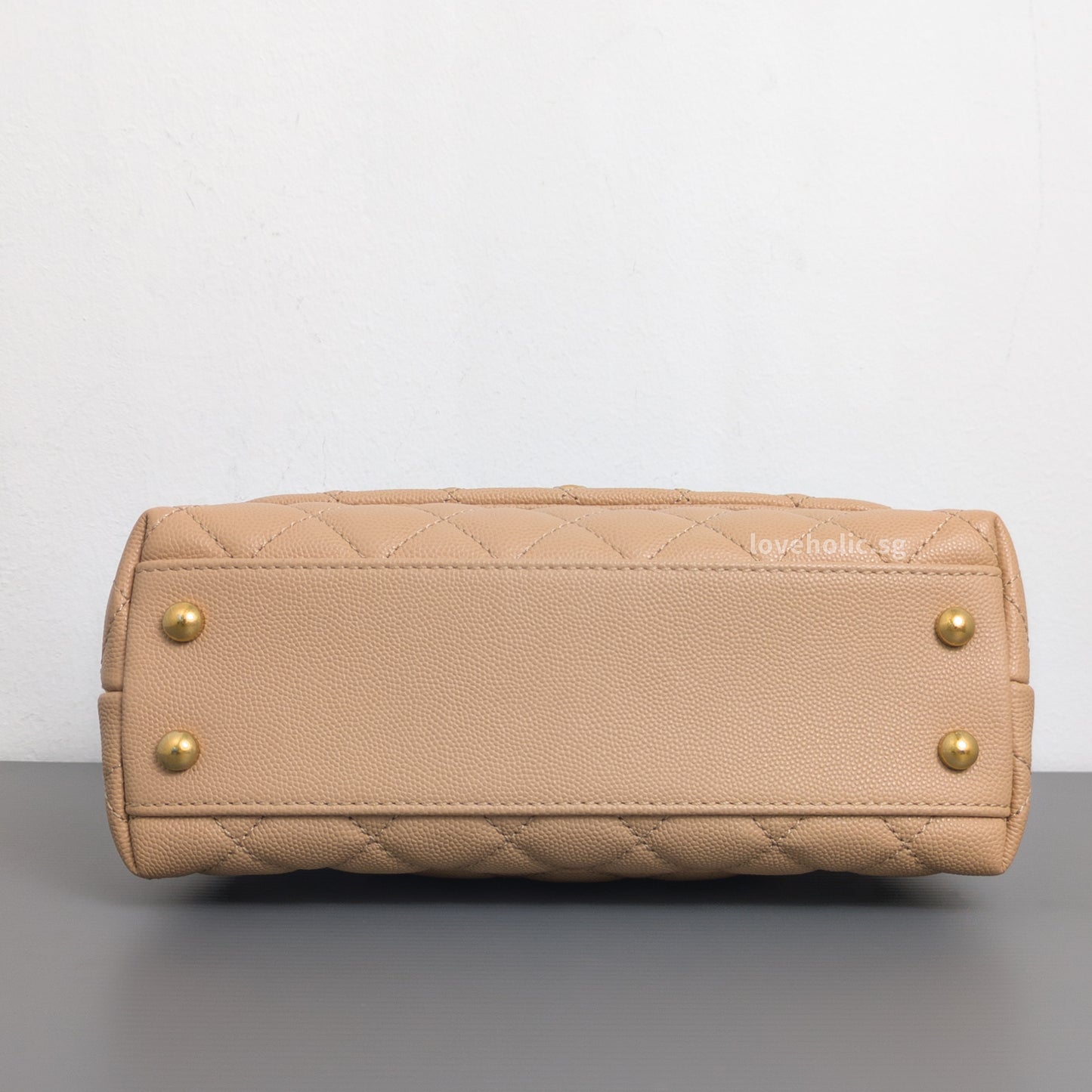 Chanel Coco Handle Small | Beige Caviar Gold Hardware-details