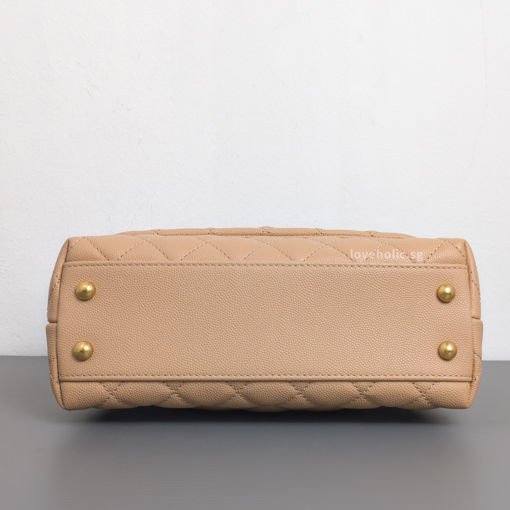 Chanel Coco Handle Small | Beige Caviar Gold Hardware-details