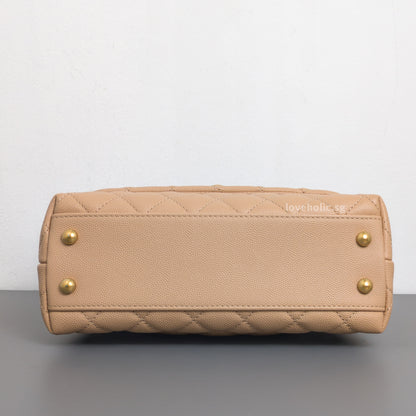 Chanel Coco Handle Small | Beige Caviar Gold Hardware-details